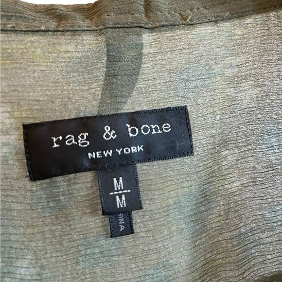 Rag & Bone Susan Blouse Olive Green Multi Size - Picture 9 of 9